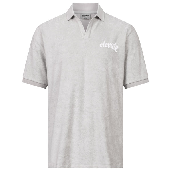 LIGHT GREY - FROTTEE POLO SHIRT