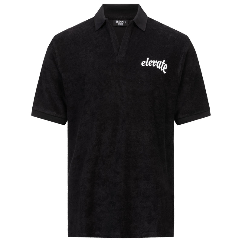 PITCH BLACK - FROTTEE POLO SHIRT