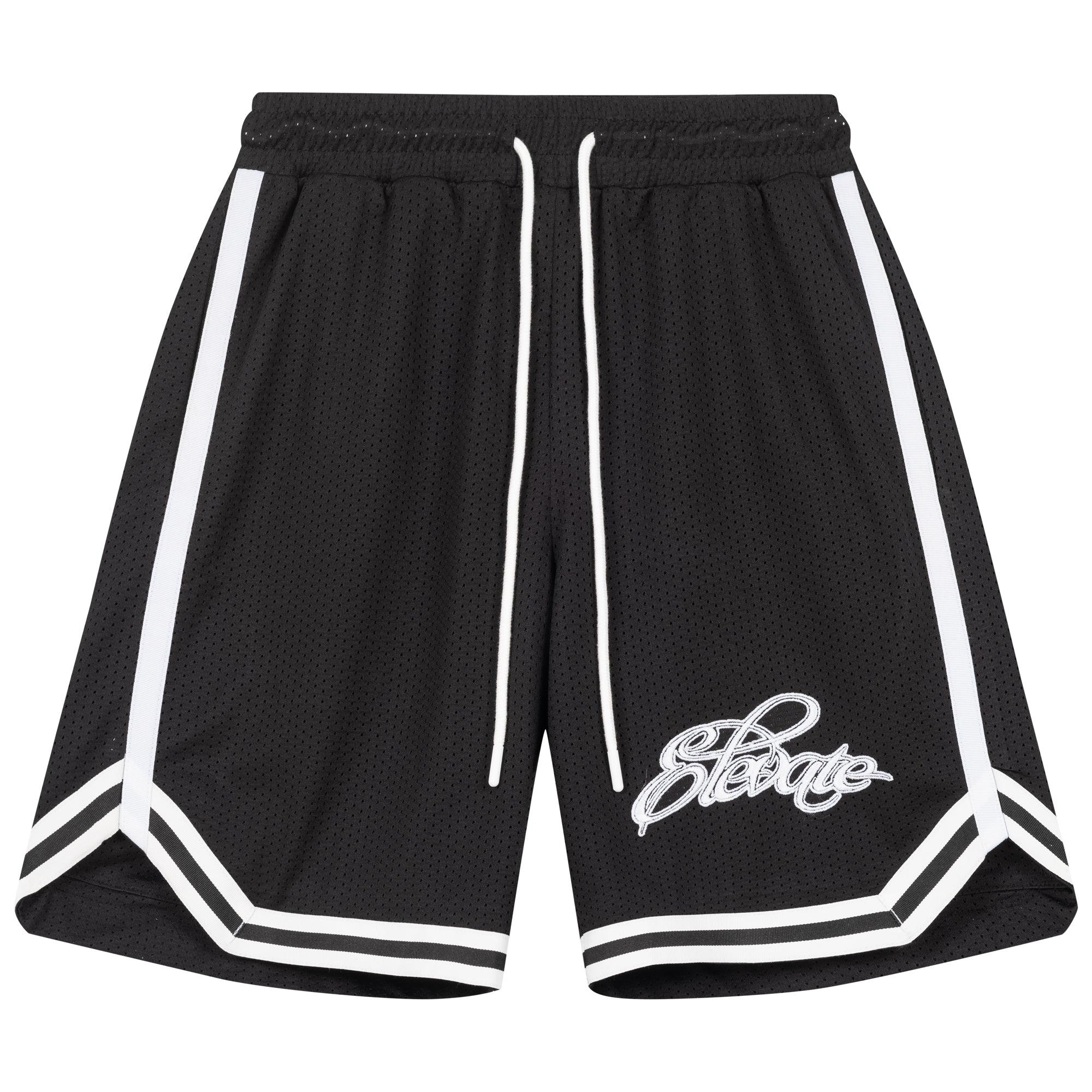 Jet-Black Classic Mesh Shorts
