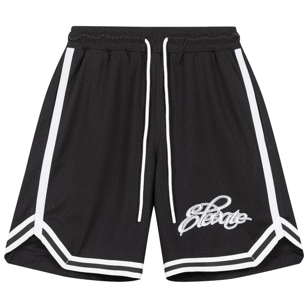 Jet-Black Classic Mesh Shorts
