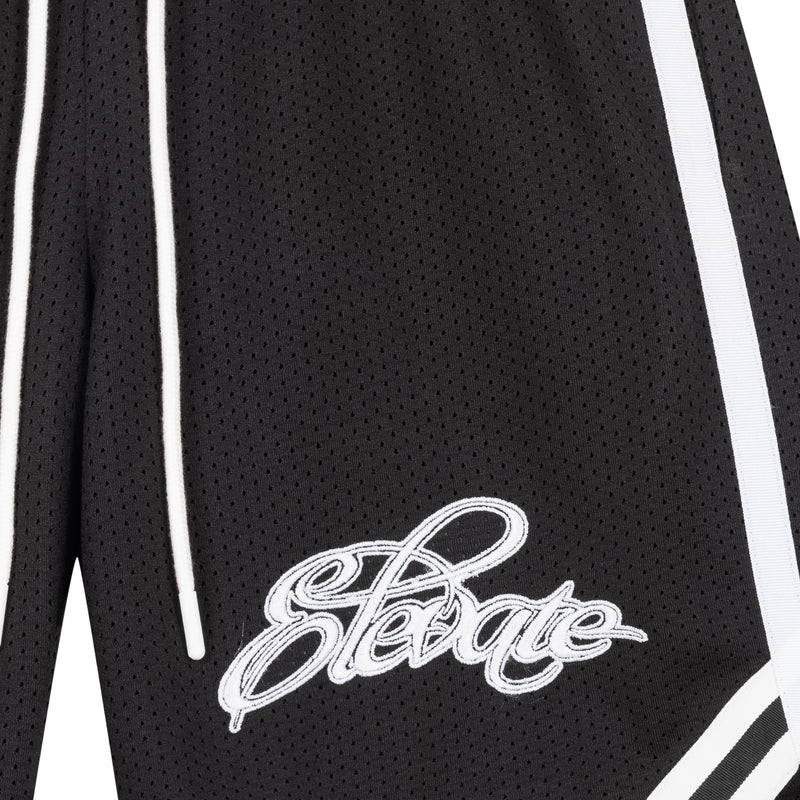 Jet-Black Classic Mesh Shorts