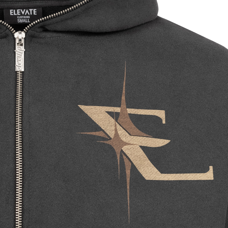 Washed Elevate Star Cropped Zipper