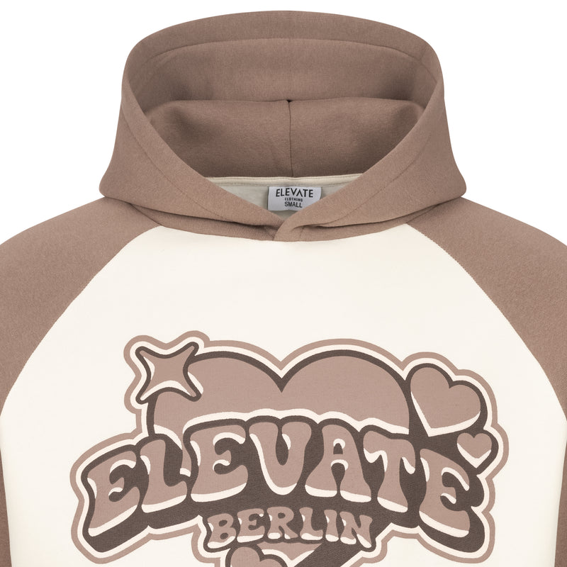 COFFEE / CREAM ELEVATE HEART HOODIE