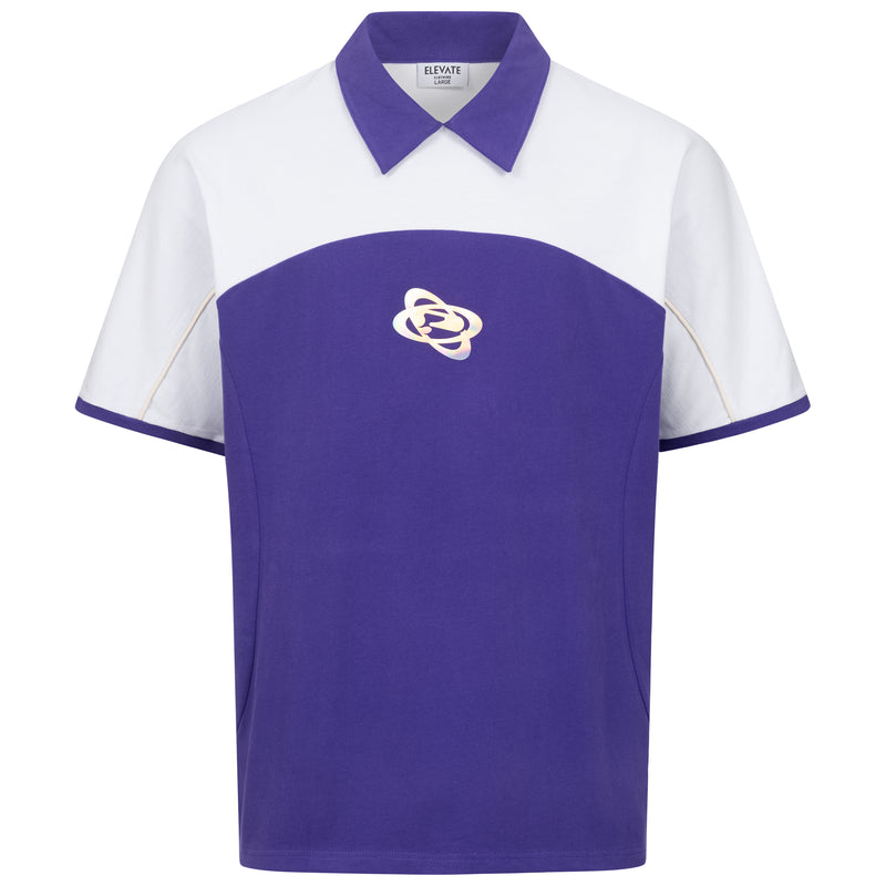 Orchid/ White Futuristic Polo T-shirt