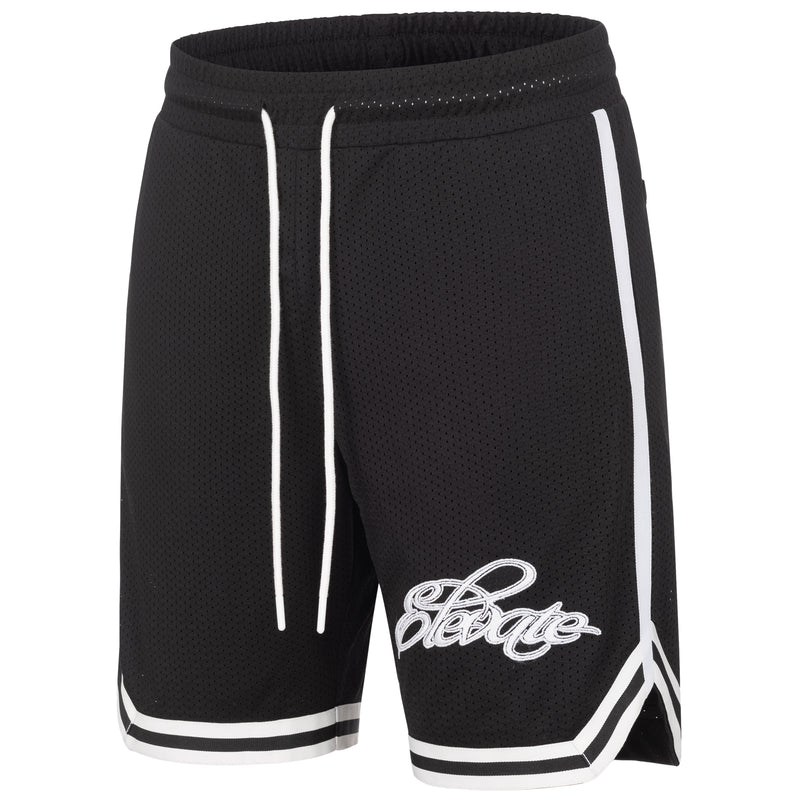 Jet-Black Classic Mesh Shorts