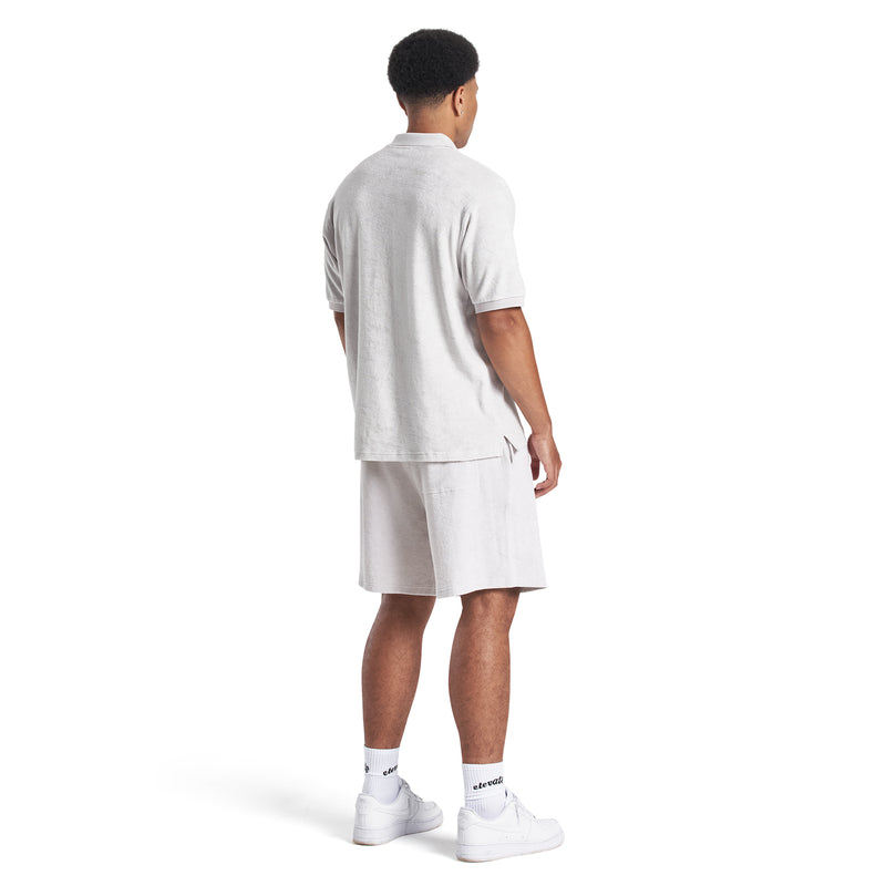 LIGHT GREY - FROTTEE POLO SHIRT