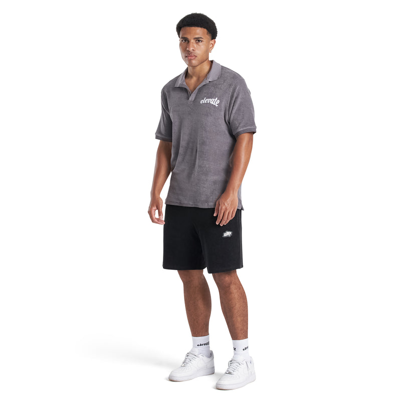 CHARCOAL- FROTTEE POLO SHIRT