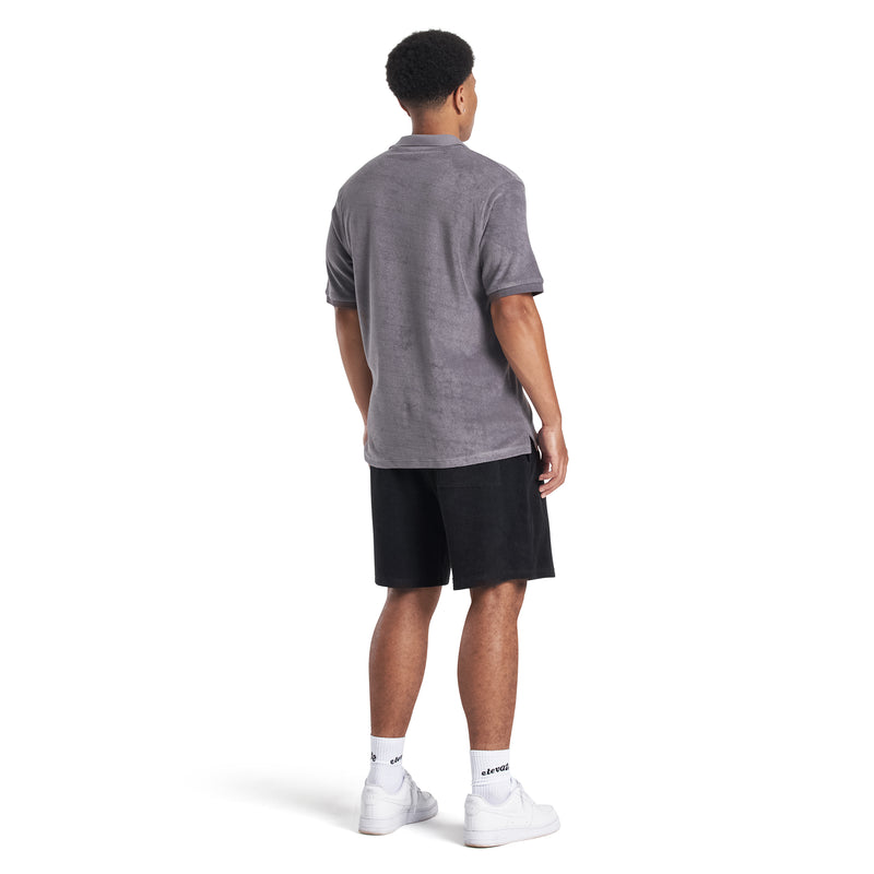 CHARCOAL- FROTTEE POLO SHIRT