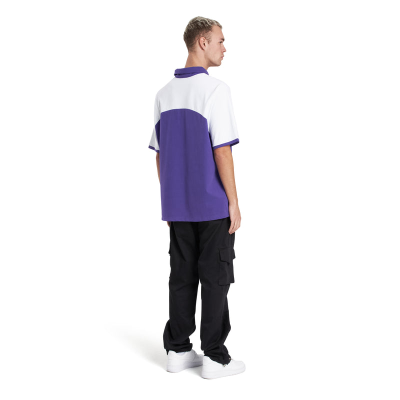 Orchid/ White Futuristic Polo T-shirt