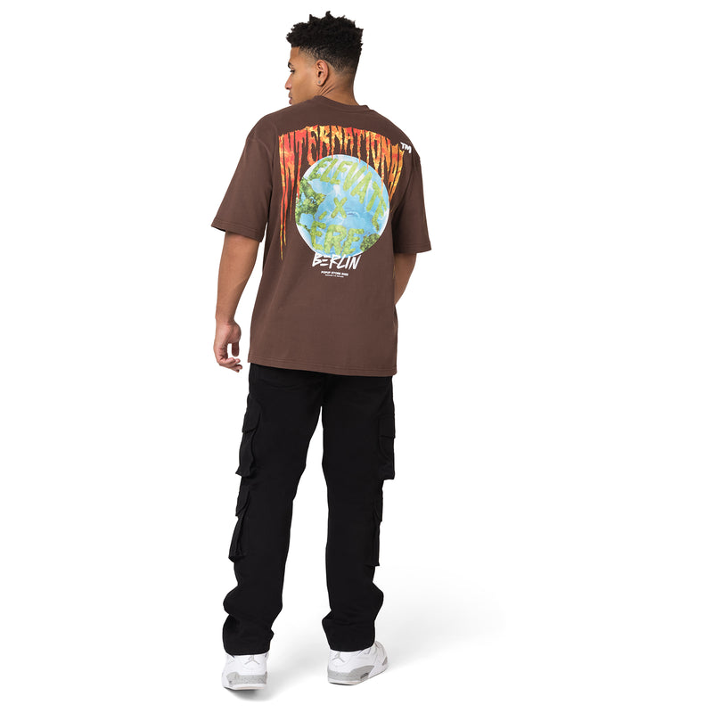 FIRE ORANGE/BROWN INTERNATIONAL T-SHIRT