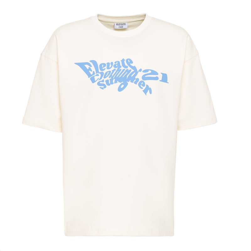 CREAM &amp; BLUE ELEVATE T-SHIRT