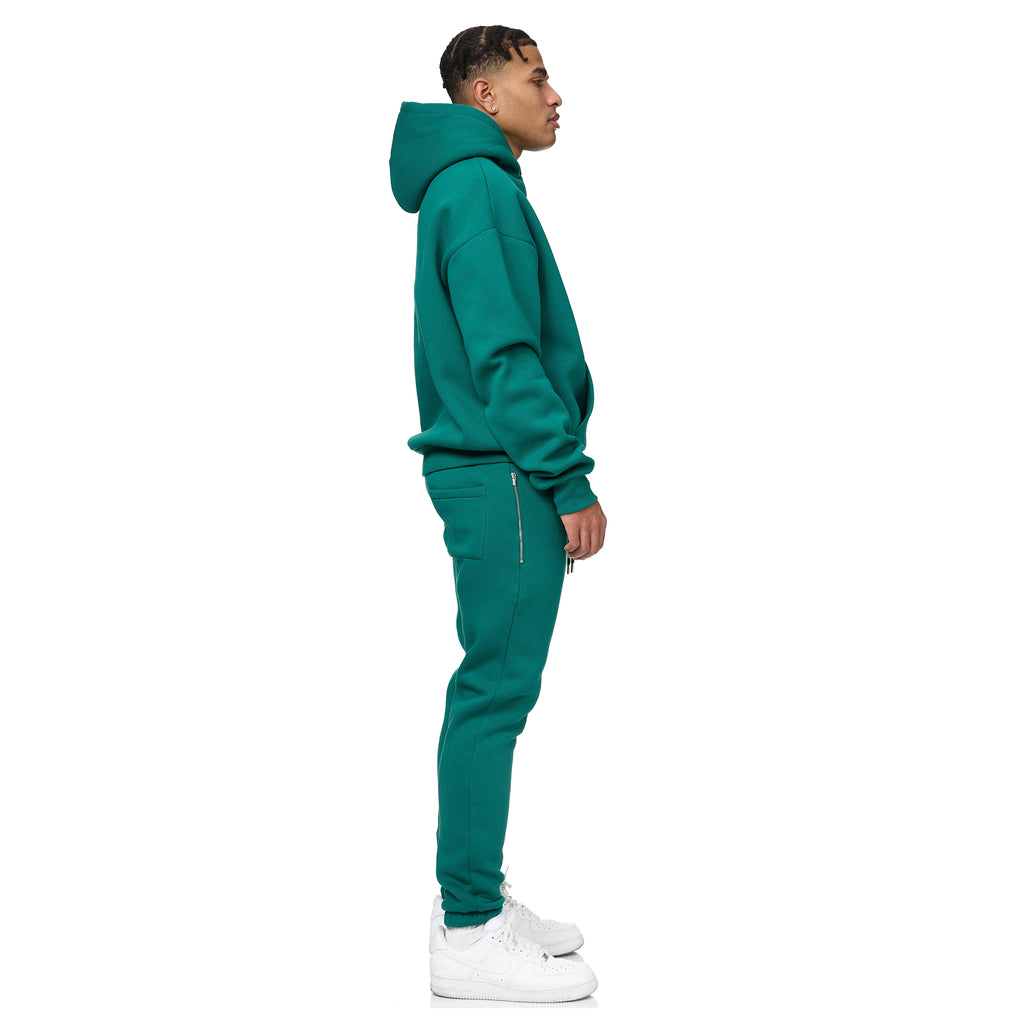 VERT ÉMERAUDE - SWEAT À CAPUCHE BASIQUE