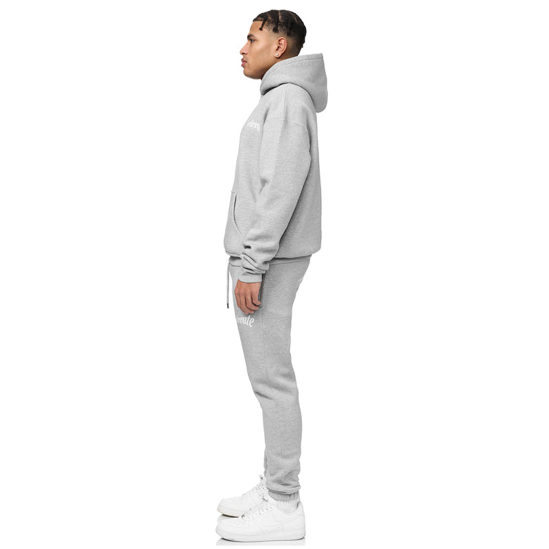 GRIS CHINÉ - SWEAT À CAPUCHE BASIQUE