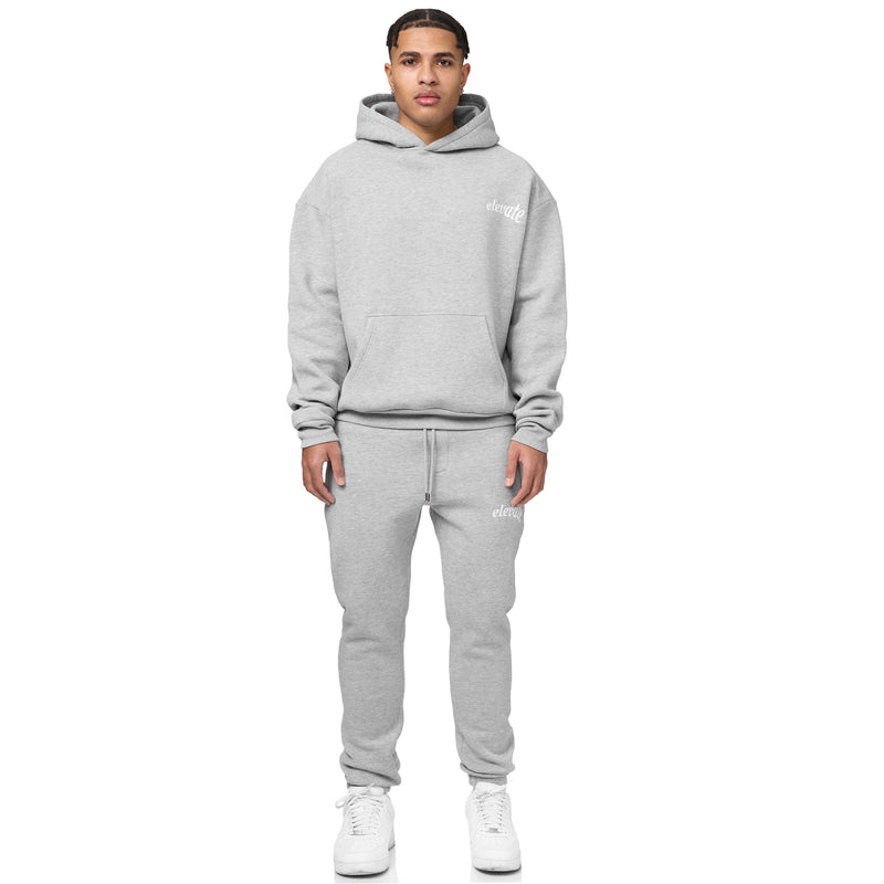 GRIS CHINÉ - SWEAT À CAPUCHE BASIQUE